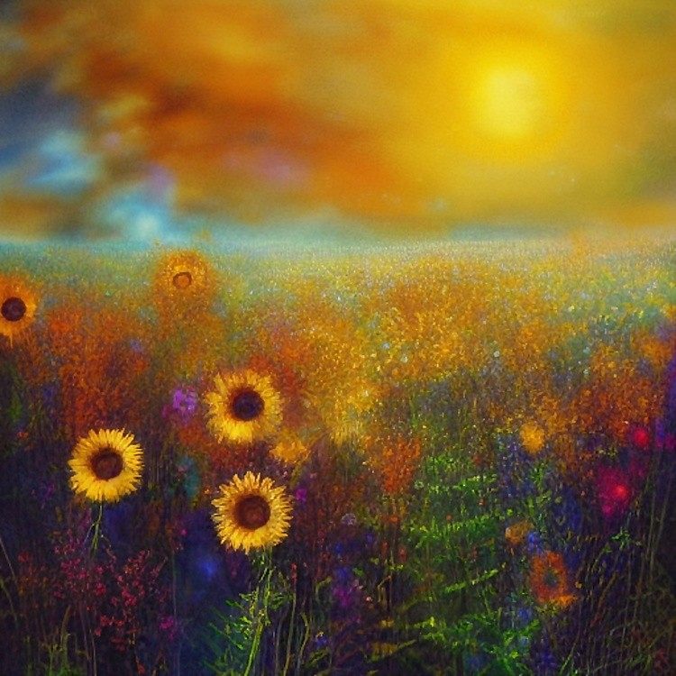 Sunset sunflowers