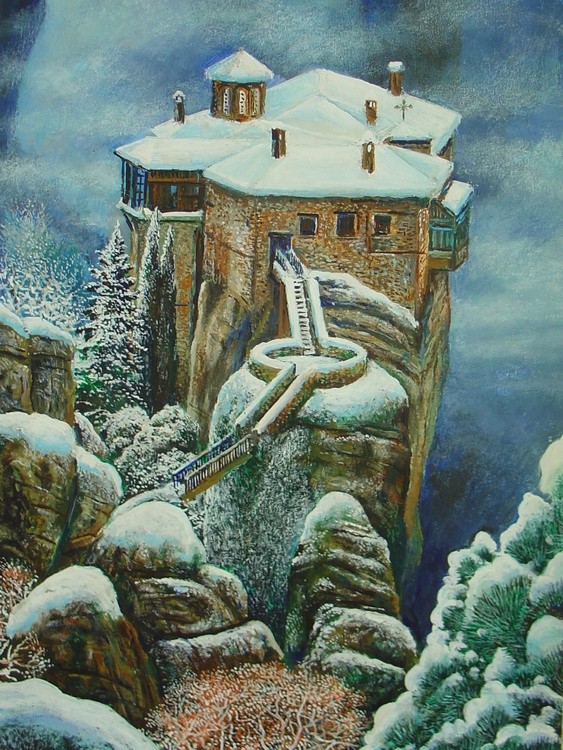 Meteora - Fog and Snow