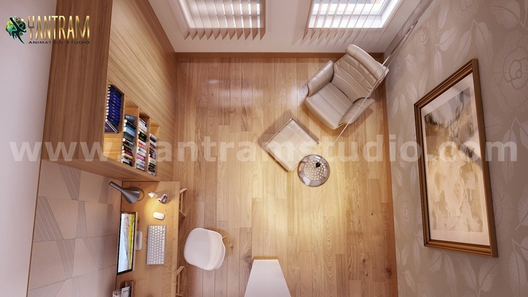 Study Room Modern 3D Interior Modeling Design Ideas by Architectural Studio