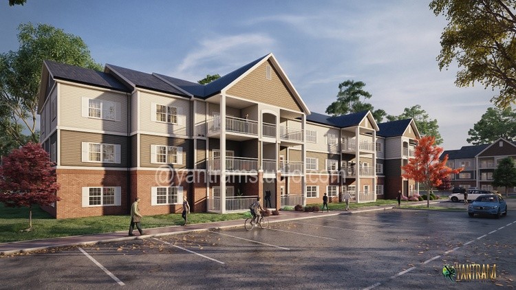 3D Exterior Architectural Visualization of Apartments in Orlando, Florida 