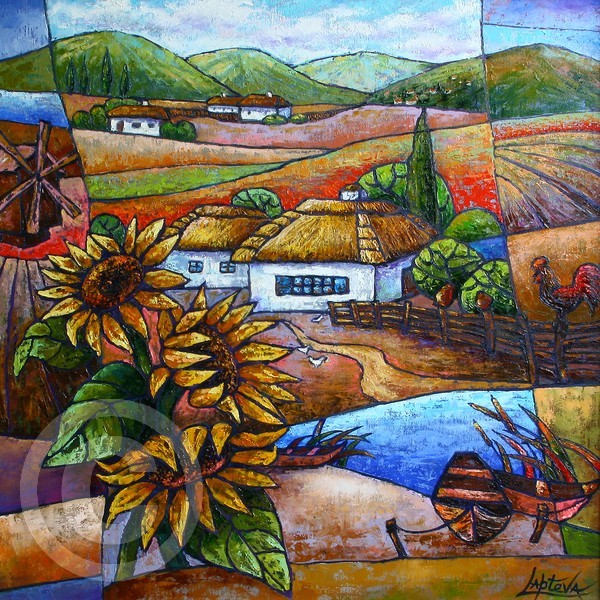 Sunflowers Ukrainian motifs