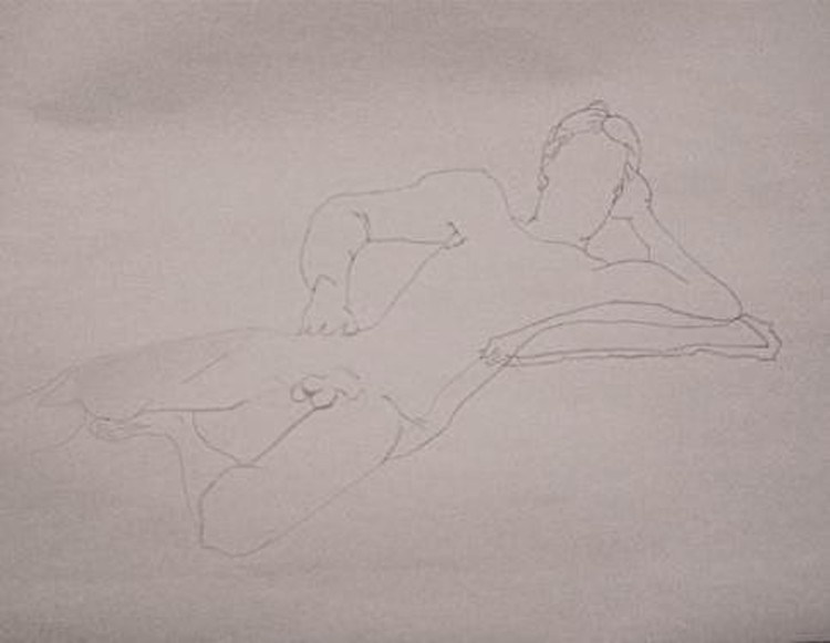 Contour Line Drawing Pencil 18 x 24 in