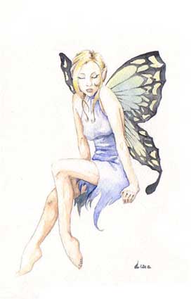 Fairy with a blue dress
