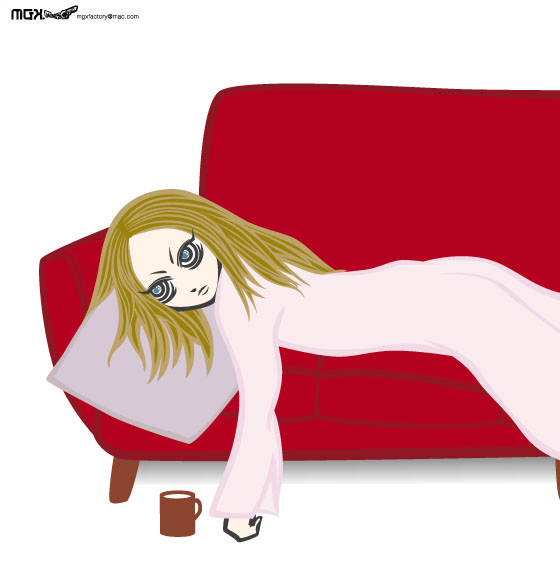 on the sofa
