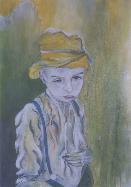  Young boy, old soul (it got water damage)