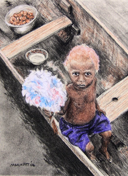 Child with Flowers in Boat