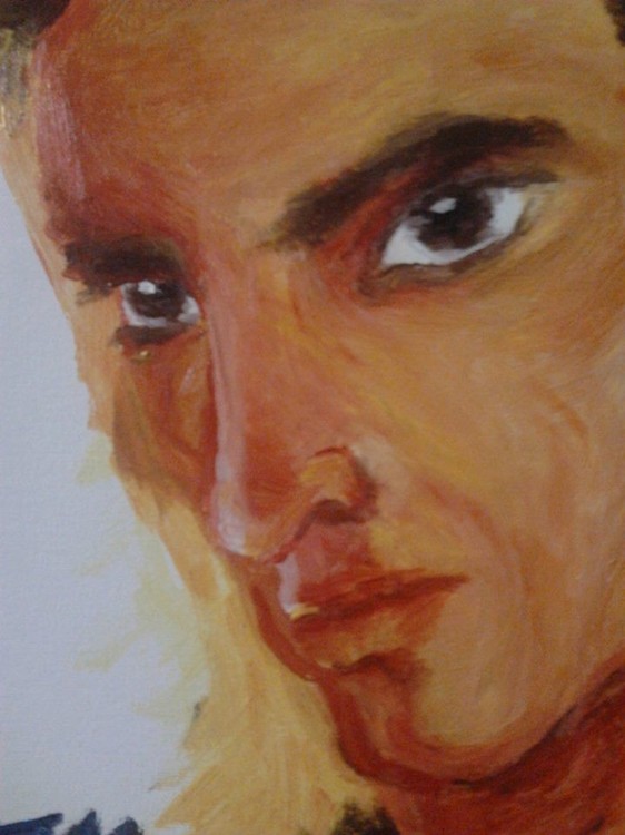 a man with dark eyes