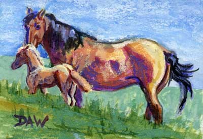 Buckskin Mare and Foal