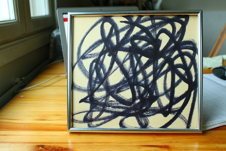 540. Metal Calm Mess Felt on Cardboard