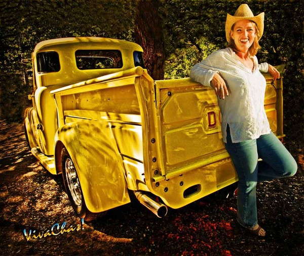 The Old Yellow Dodge Pickup at the Hang Out