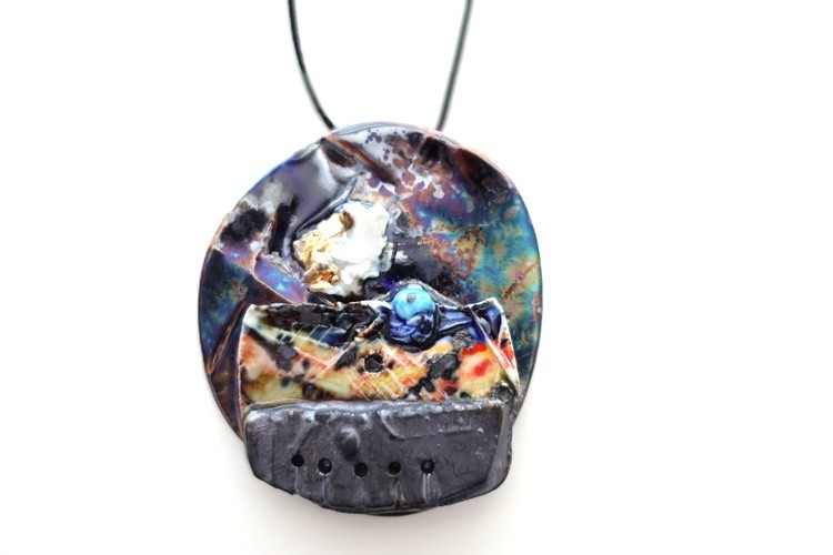 Contemporary Women's Fashion Necklace Ceramic ,Porcelain . Mirek Gomolka Art 