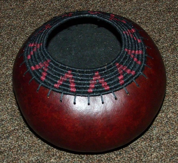Leather look gourd bowl
