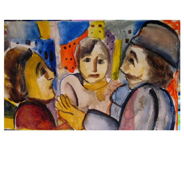 three man speaking