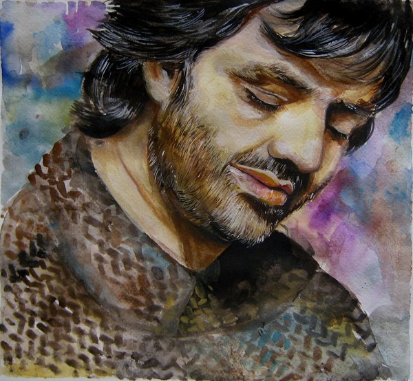 the portrait of Andrea Bocelli