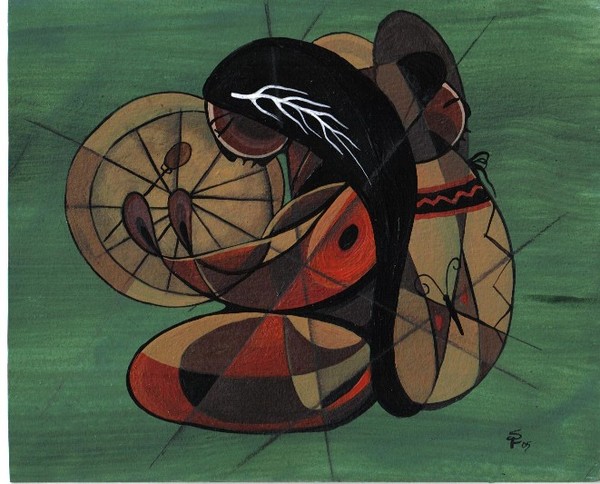 Woman and Baby with a Drum