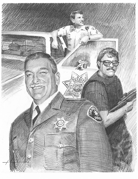 san diego sheriff pencil portrait