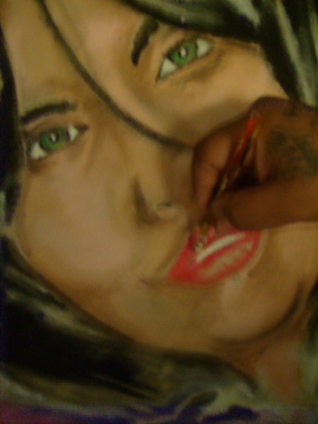A PAINTING  OF   TATTOO ARTIST YSILI VERAS
