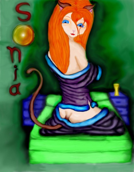Catgirl Sonya's shy pose