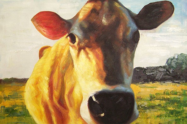 MOO Original Oil Painting by Ellie
