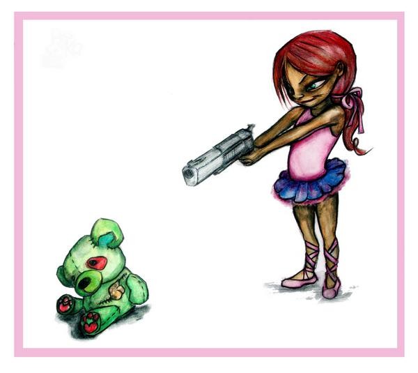 Balerina with gun