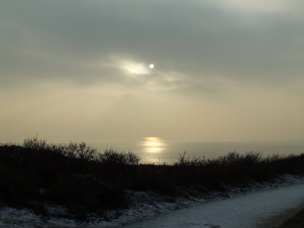 winter evening moon 