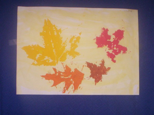 My son's early artwork: Leaves
