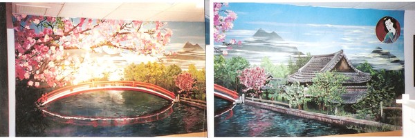 sushi restaurant mural