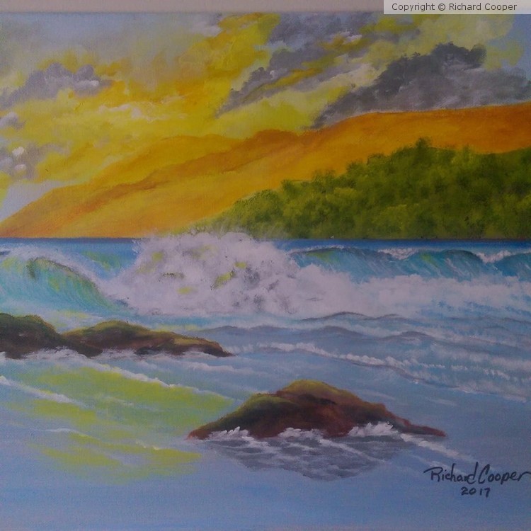 Waves Dancing at Sunset