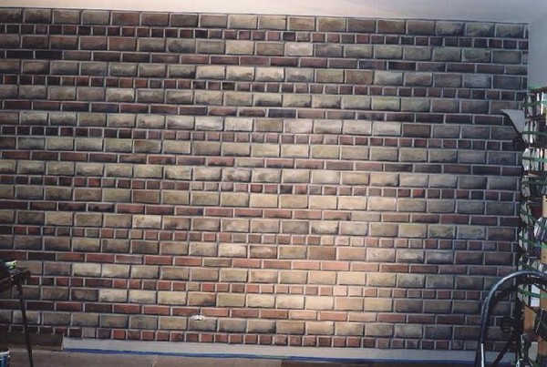 Faux Brick Mural