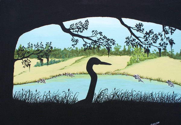 CRANE IN THE SHADOWS