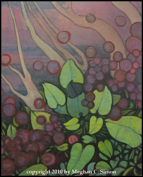 Abstract Oil Painting - Landscape - Night Garden