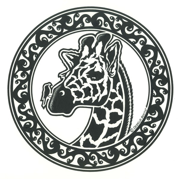 giraffe with bird