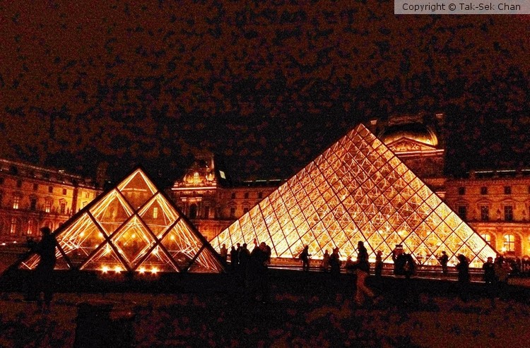 The Lourve Museum at night, Paris, France, Nov. 2