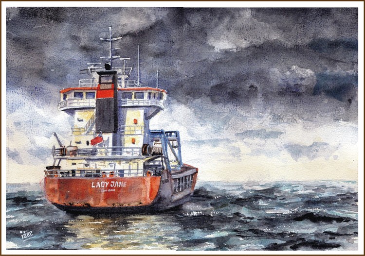 Sailing out in a heavy squall