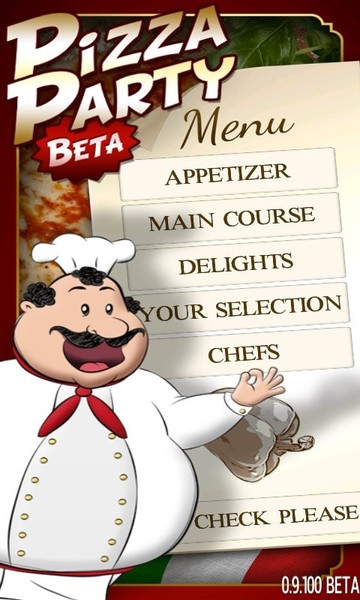main menu for mobile game 