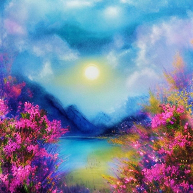 Mountain lake spring