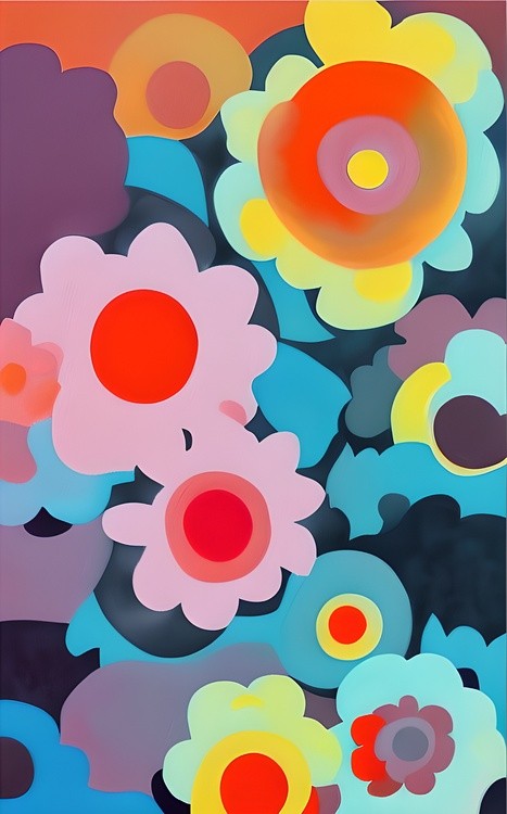 Retro mod flowers