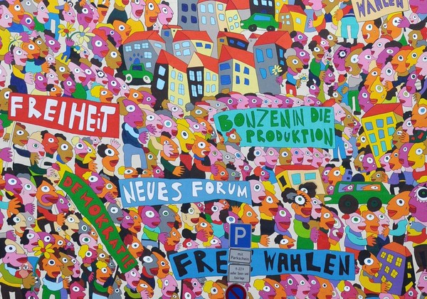 Colorful building painting in Leipzig (II)
