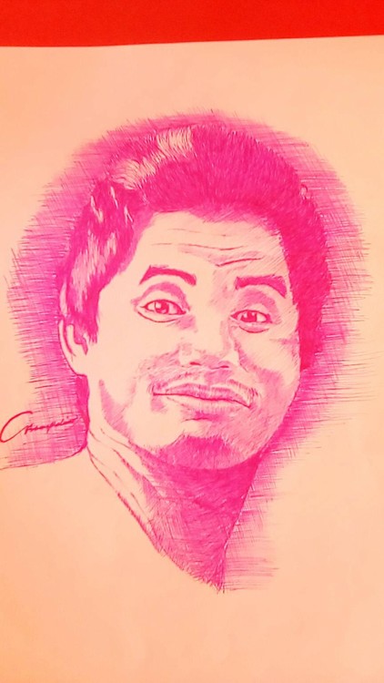 self portraitstudyballpoint pentitusin oslo paper