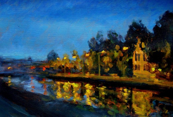 Dusk at the river (vliet)