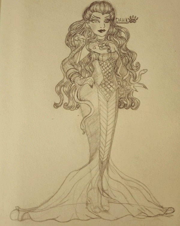 Sketch of Medusa Babrie