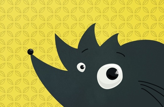 Cute big eyed cartoon hedgehog