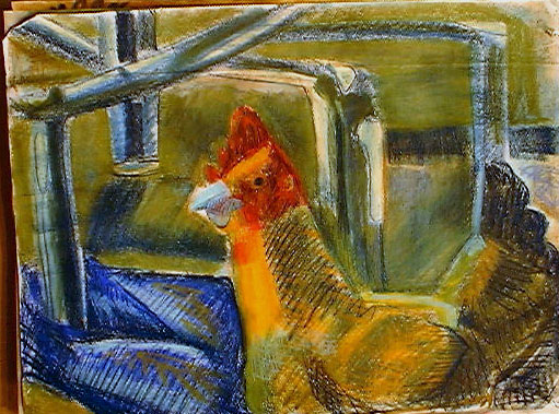 plastic chicken still life