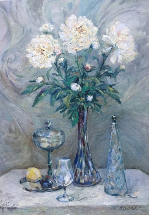 Still life with peonies