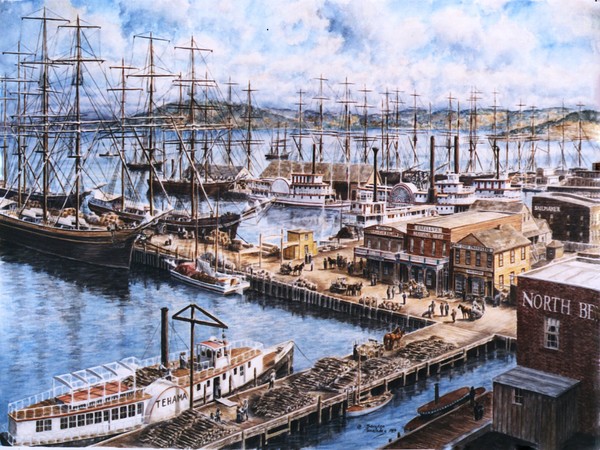The Vallejo St, Wharf From North Beach ca.1860 