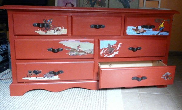 Vintage-Style Cowboy Dresser