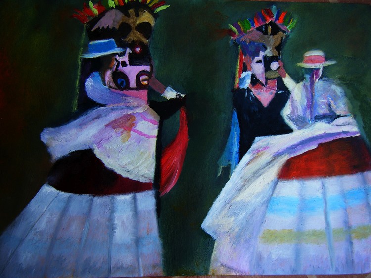 negrillos de arequipa A3 öleo sobre carton 2006
