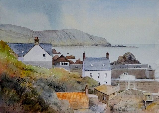 Watercolour of St Abbs Head