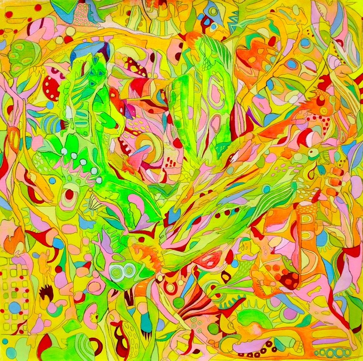 672. TROPICAL WHIRLWIND. MULTICOLOR VIVID ABSTRACT