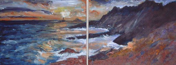 Brittany seascape diptych by Helen Hopkins | ArtWanted.com